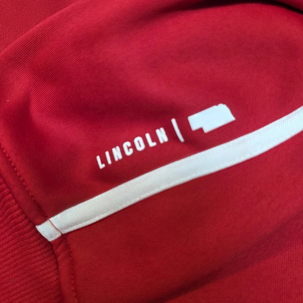 Adidas Nebraska Cornhuskers Hoodie Red Mens Small NCAA Script Logo Sweatshirt